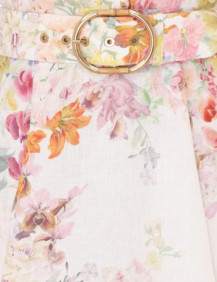 Women Dresses Zimmermann Natura Buttoned Mini Dress Kaleidoscope Garden