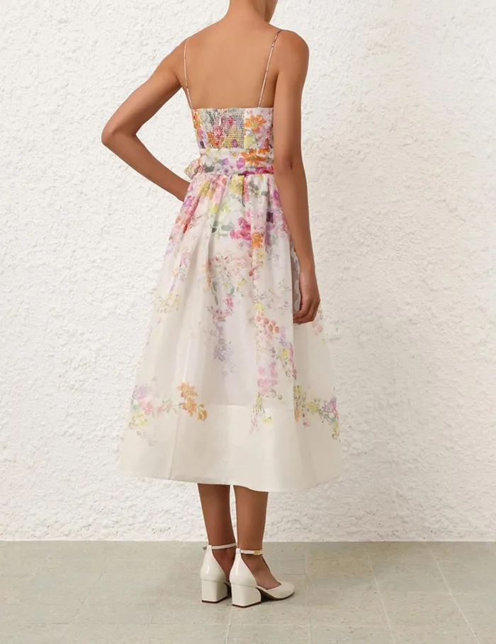 Women Dresses Zimmermann Natura Corset Midi Dress Kaleidoscope Garden
