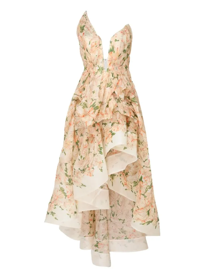 Women Dresses Zimmermann Natura Draped Midi Dress Coral Azalea