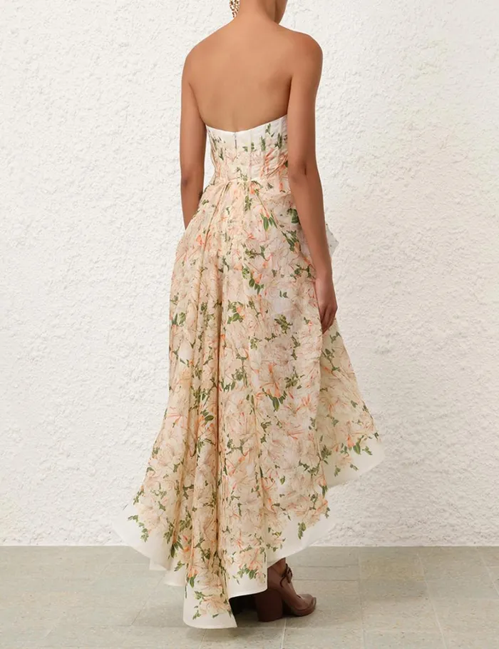 Women Dresses Zimmermann Natura Draped Midi Dress Coral Azalea