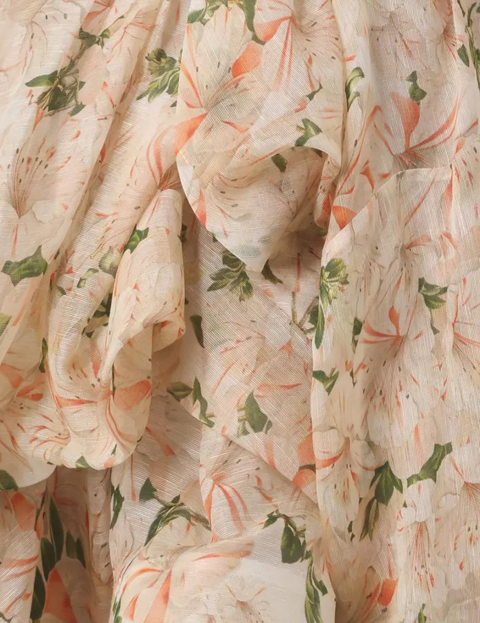 Women Dresses Zimmermann Natura Draped Midi Dress Coral Azalea