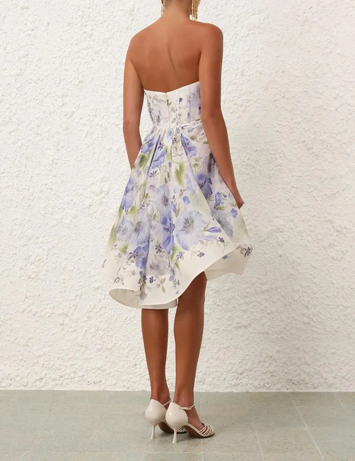 Women Dresses Zimmermann Natura Draped Mini Blue Floral