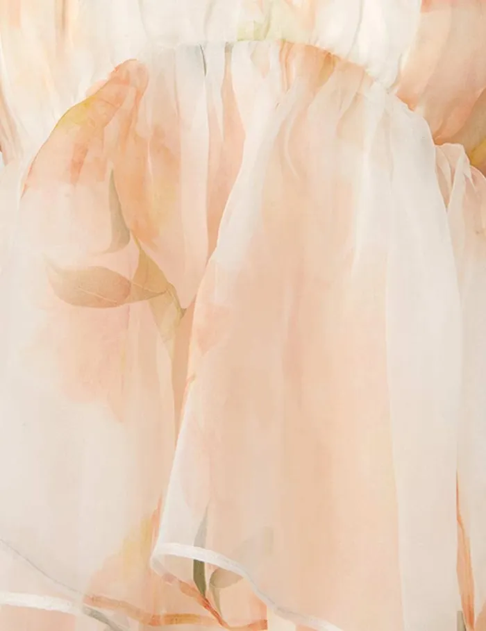Women Dresses Zimmermann Natura Gathered Midi Dress Ivory Camellia