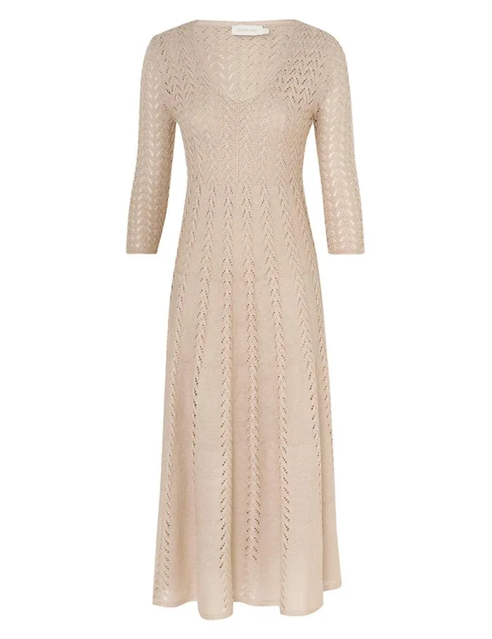 Women Dresses Zimmermann Natura Knit Lace Dress Natural