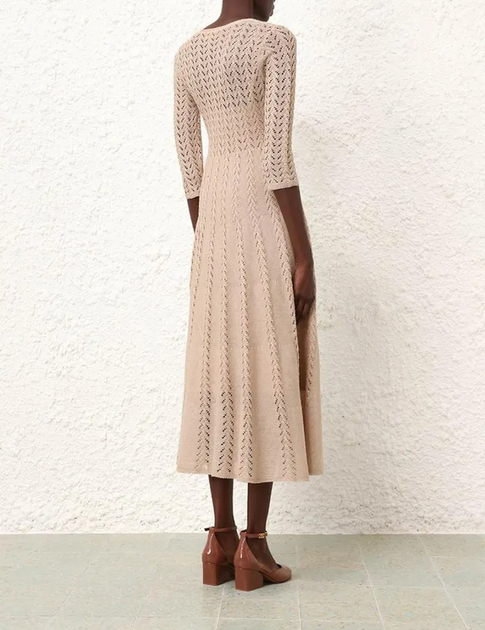 Women Dresses Zimmermann Natura Knit Lace Dress Natural