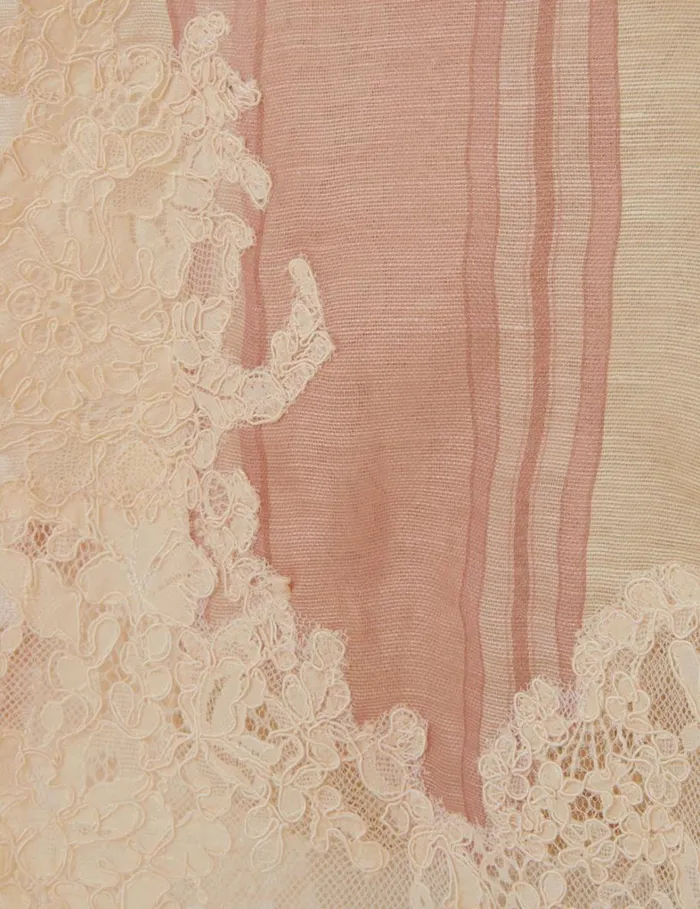 Women Dresses Zimmermann Natura Lace Edge Tie Mini Pinkcream Stripe