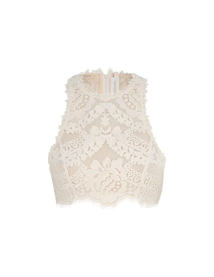 Women Dresses Zimmermann Natura Lace Patch Mini Iris Mixed Print