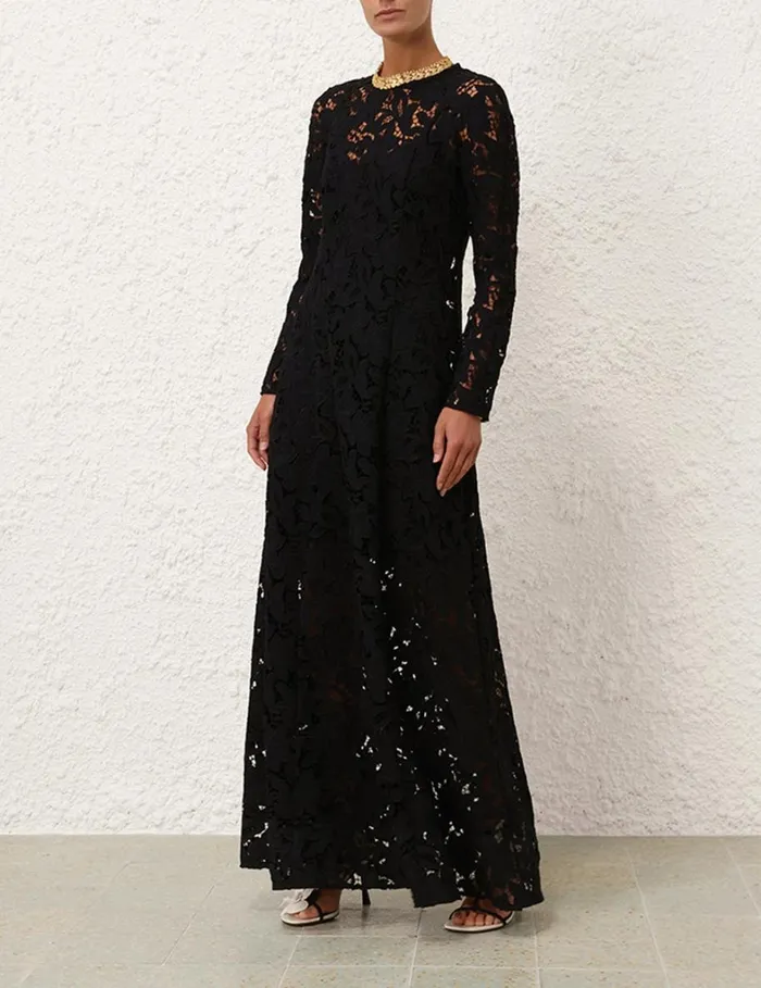 Women Dresses Zimmermann Natura Lace Sheath Dress Black