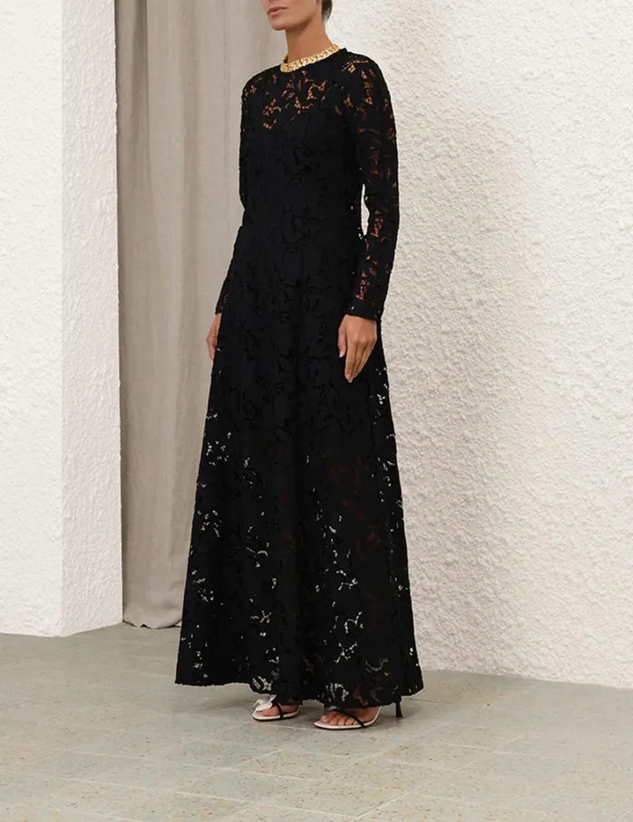 Women Dresses Zimmermann Natura Lace Sheath Dress Black