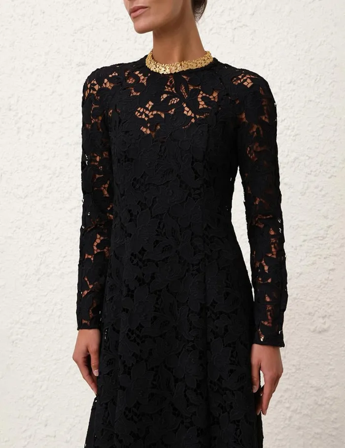 Women Dresses Zimmermann Natura Lace Sheath Dress Black