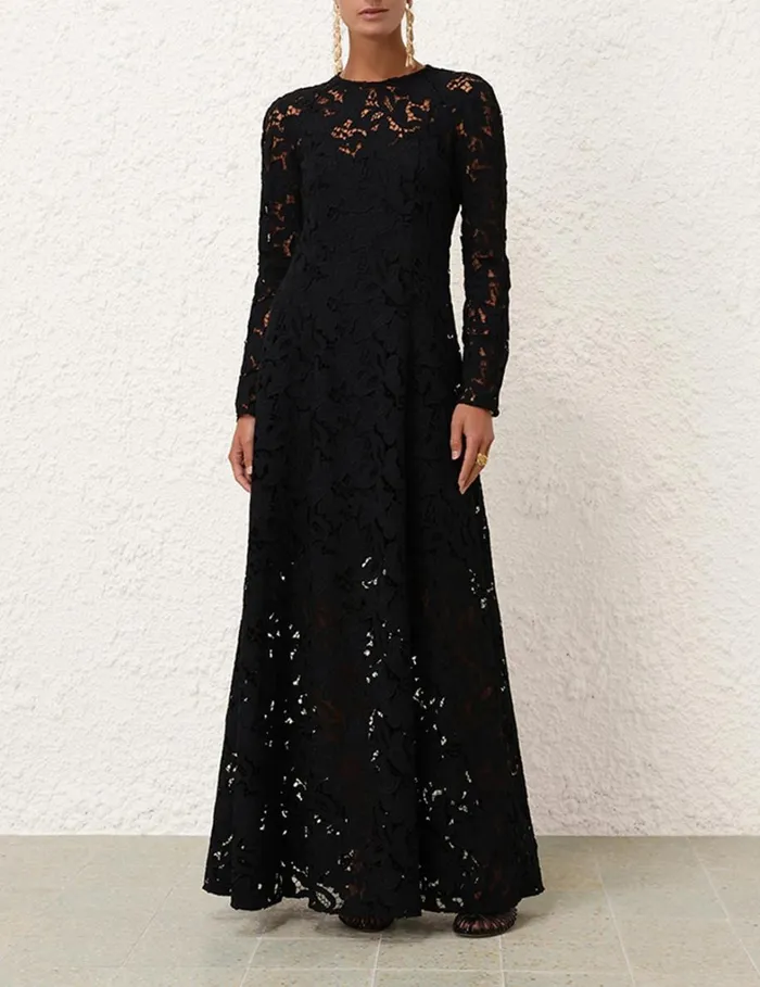 Women Dresses Zimmermann Natura Lace Sheath Dress Black