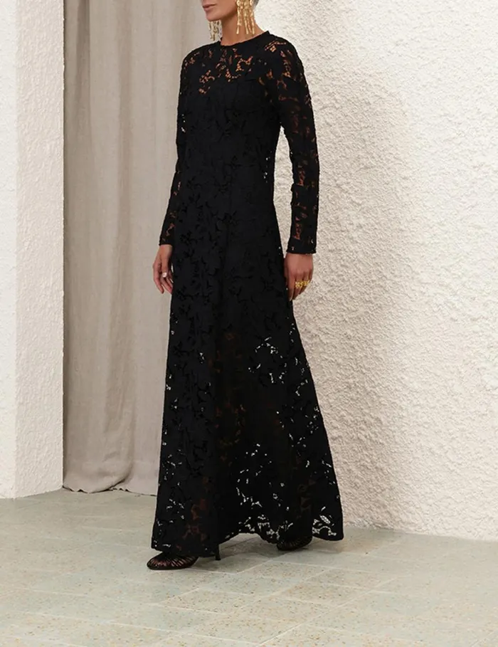 Women Dresses Zimmermann Natura Lace Sheath Dress Black