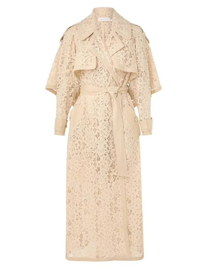 Women Dresses Zimmermann Natura Lace Trench Dress Tea