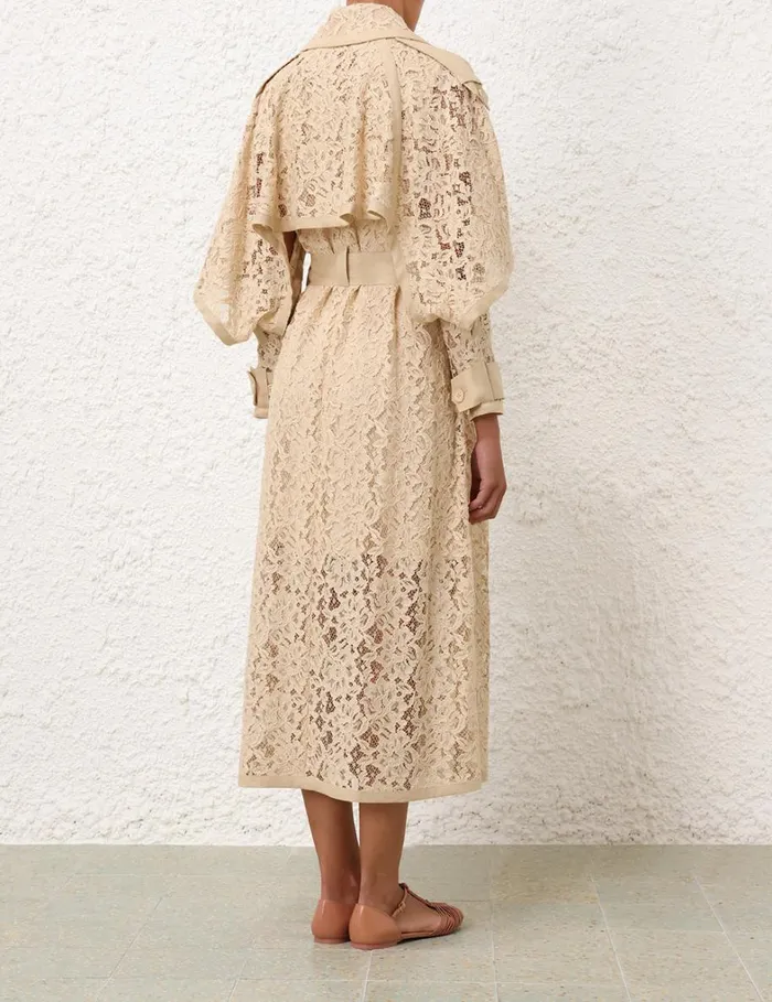 Women Dresses Zimmermann Natura Lace Trench Dress Tea