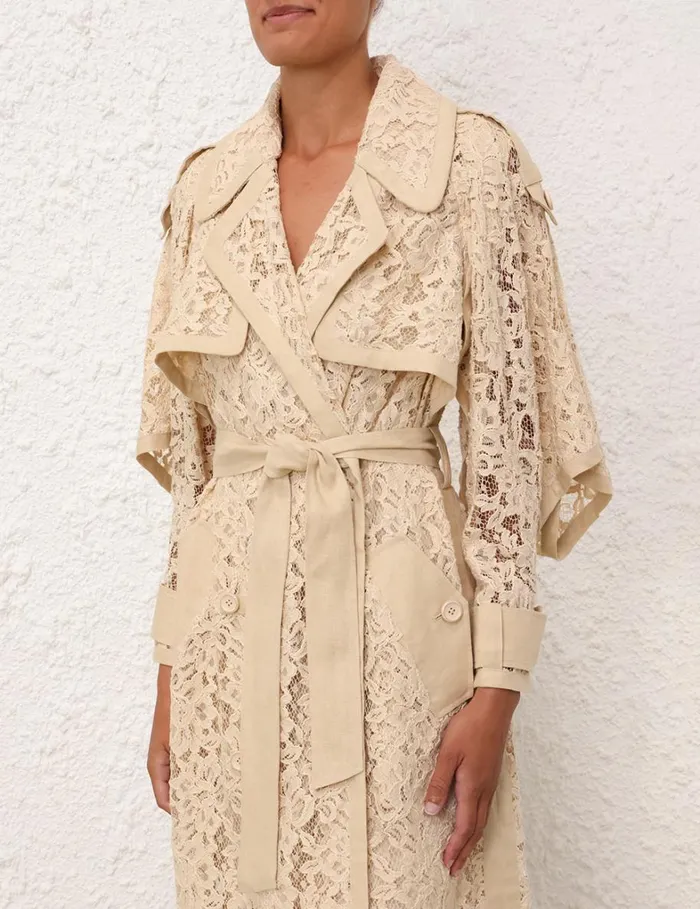 Women Dresses Zimmermann Natura Lace Trench Dress Tea