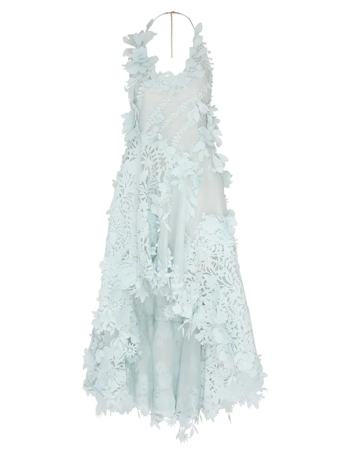 Women Dresses Zimmermann Natura Lasercut Halter Dress Mint