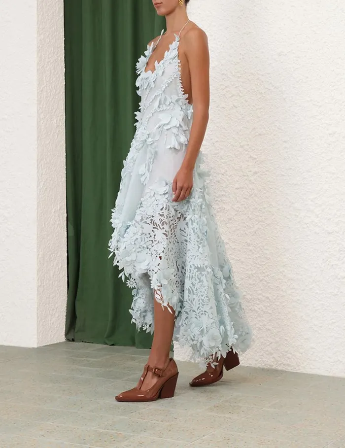 Women Dresses Zimmermann Natura Lasercut Halter Dress Mint