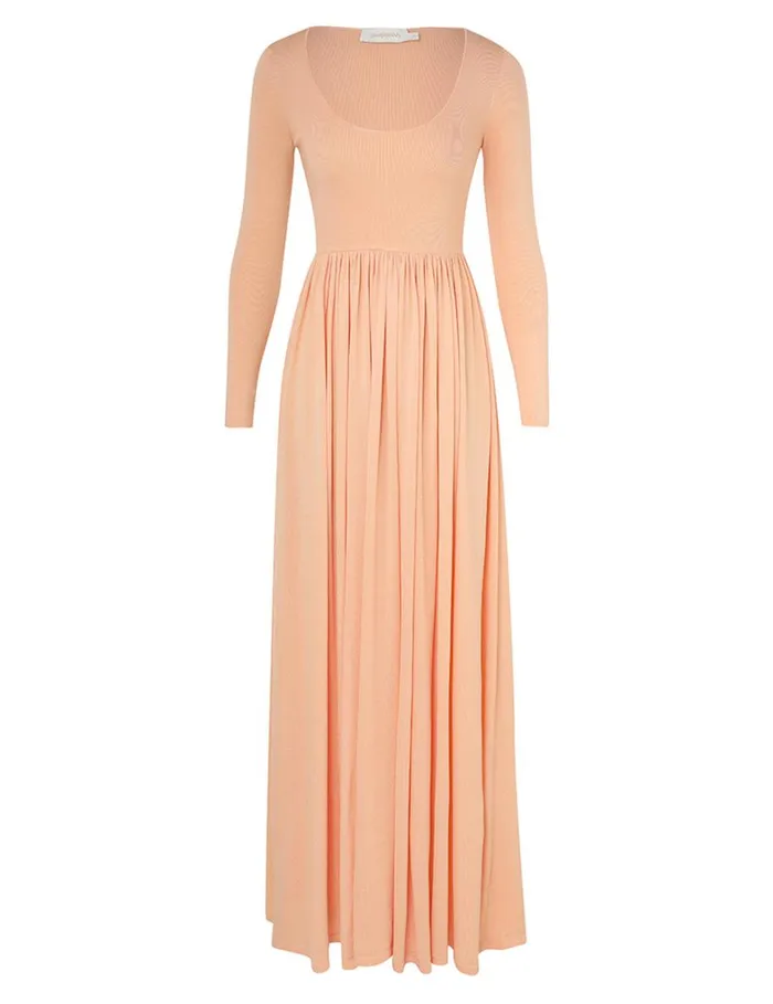 Women Dresses Zimmermann Natura Metallic Scoop Dress Peach