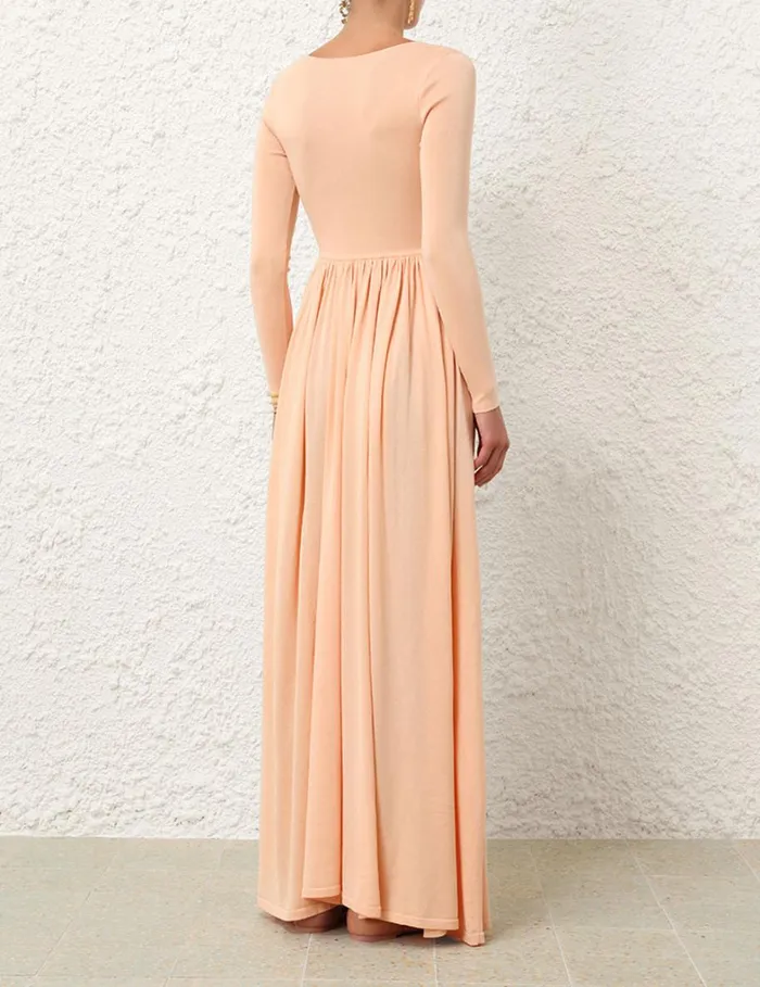 Women Dresses Zimmermann Natura Metallic Scoop Dress Peach