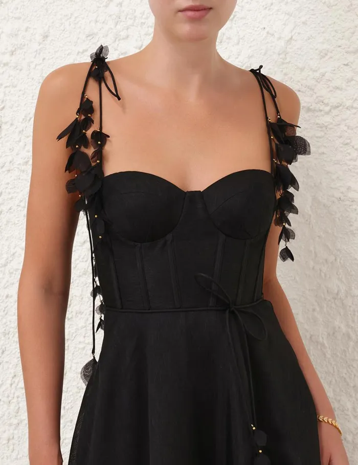 Women Dresses Zimmermann Natura Midi Corset Dress Black