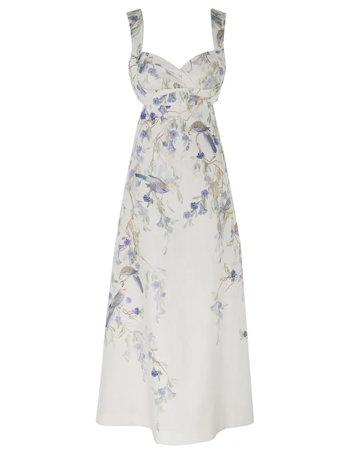 Women Dresses Zimmermann Natura Midi Dress Blue Birds