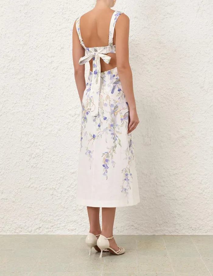 Women Dresses Zimmermann Natura Midi Dress Blue Birds