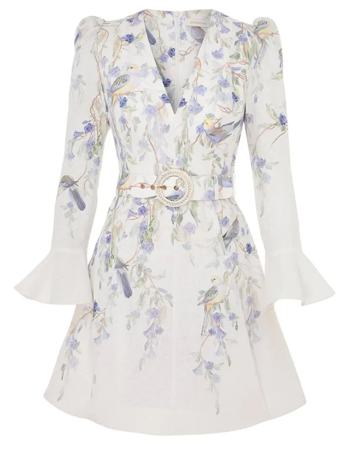 Women Dresses Zimmermann Natura Mini Dress Blue Birds
