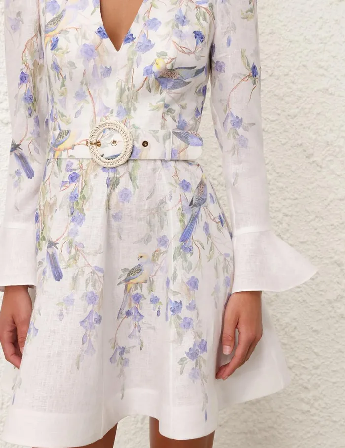 Women Dresses Zimmermann Natura Mini Dress Blue Birds