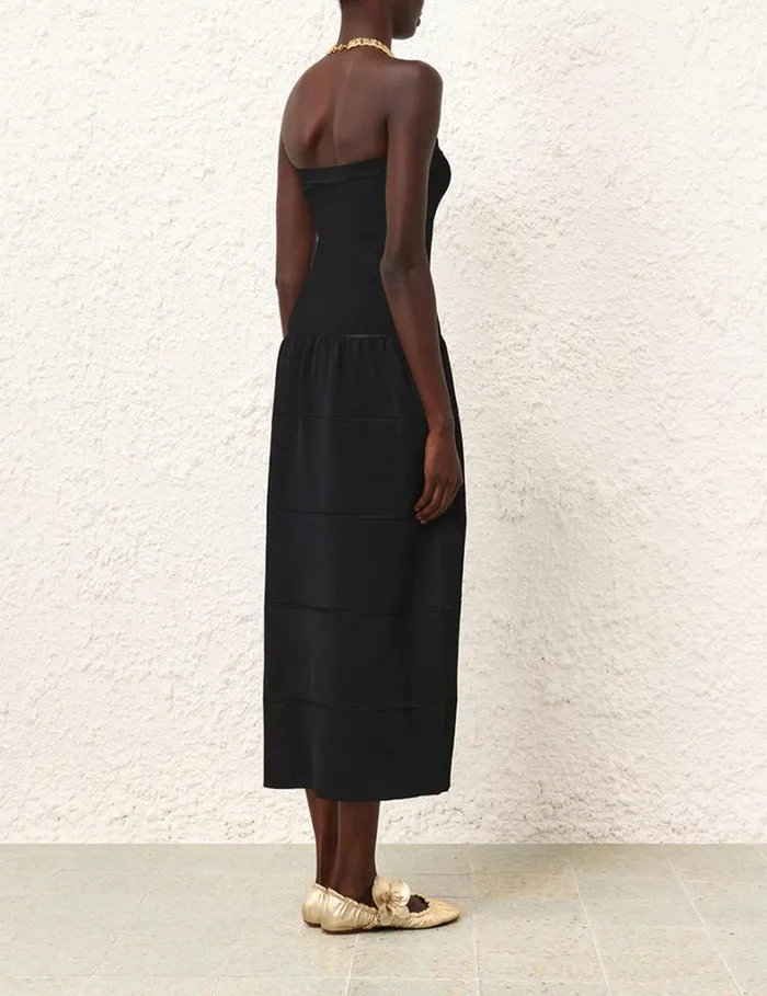 Women Dresses Zimmermann Natura Panelled Midi Dress Black