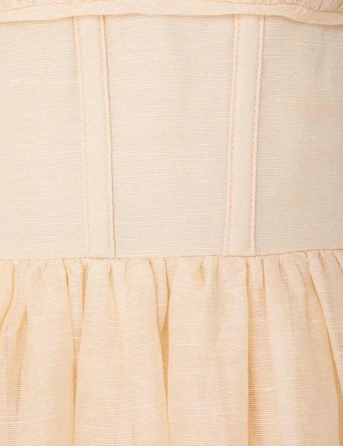 Women Dresses Zimmermann Natura Ruched Midi Dress Light Peach