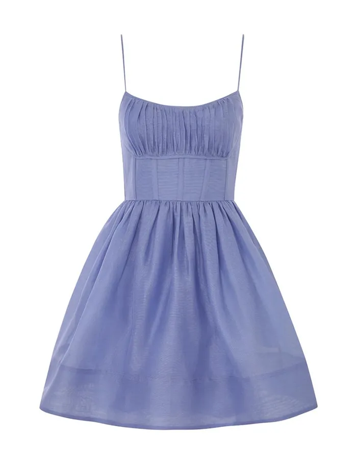 Women Dresses Zimmermann Natura Ruched Mini Dress Iris