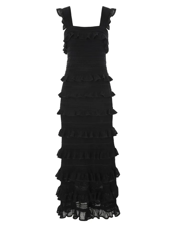 Women Dresses Zimmermann Natura Ruffle Dress Black