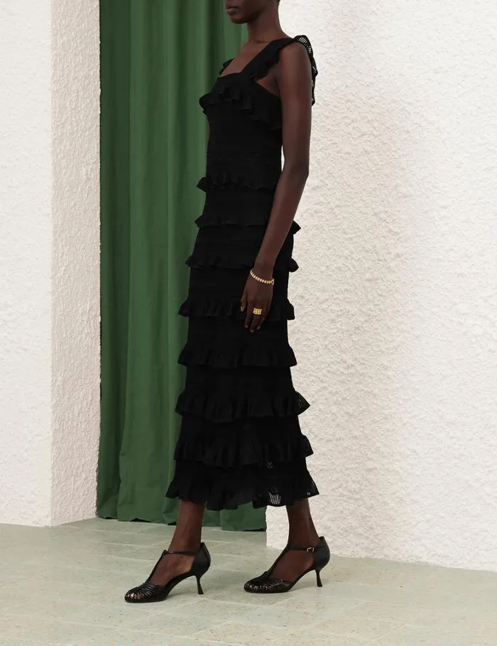 Women Dresses Zimmermann Natura Ruffle Dress Black