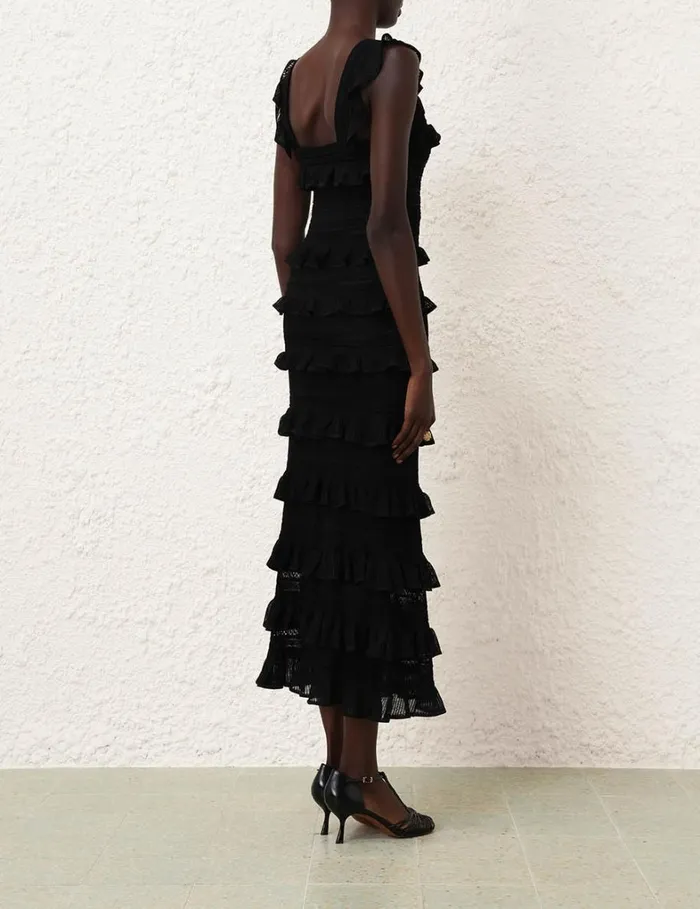 Women Dresses Zimmermann Natura Ruffle Dress Black