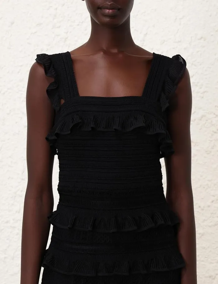 Women Dresses Zimmermann Natura Ruffle Dress Black