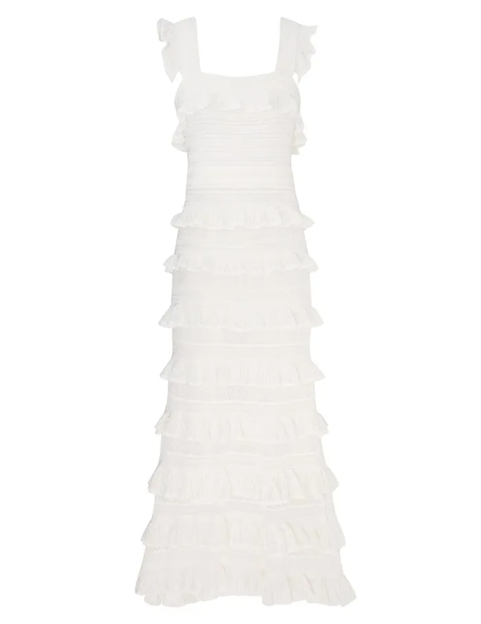 Women Dresses Zimmermann Natura Ruffle Dress Parchment
