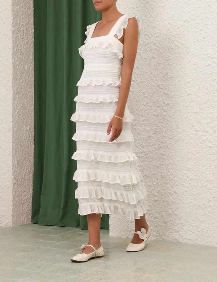 Women Dresses Zimmermann Natura Ruffle Dress Parchment