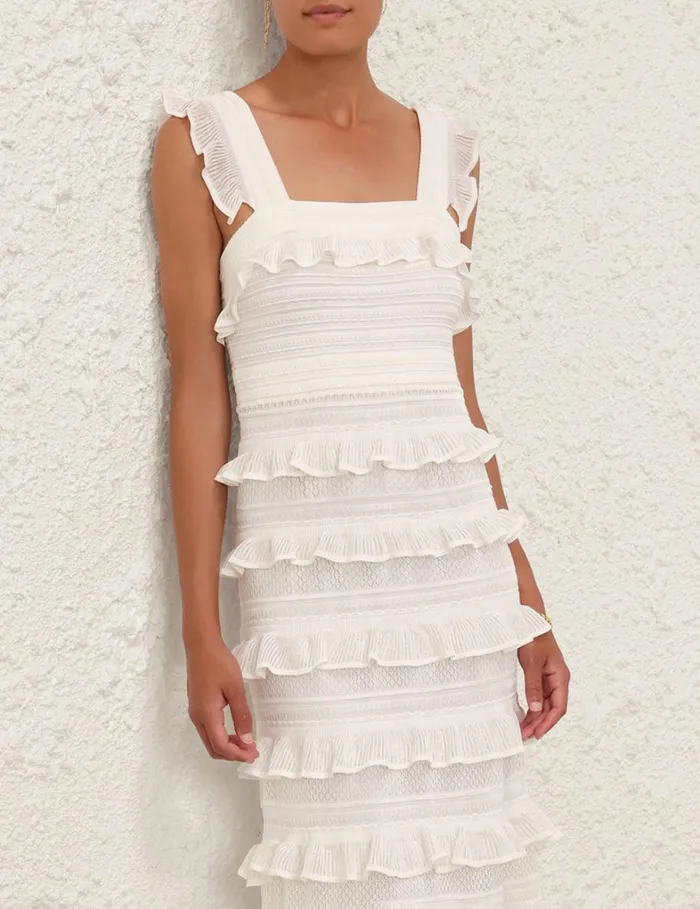 Women Dresses Zimmermann Natura Ruffle Dress Parchment