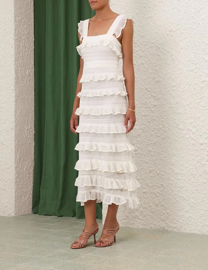 Women Dresses Zimmermann Natura Ruffle Dress Parchment