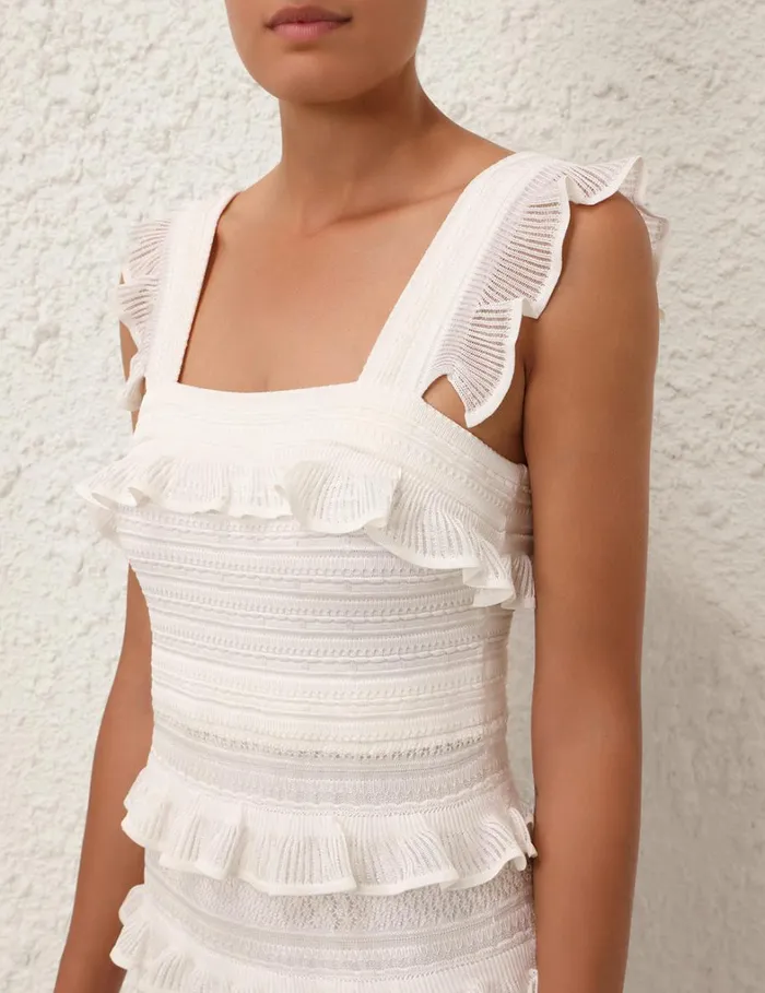 Women Dresses Zimmermann Natura Ruffle Dress Parchment