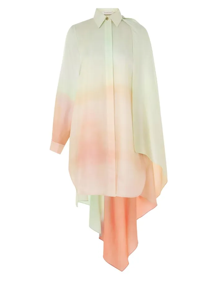 Women Dresses Zimmermann Natura Scarf Shirt Mini Coral Fields