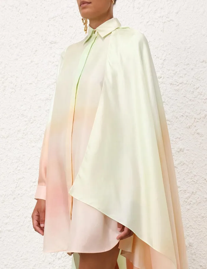 Women Dresses Zimmermann Natura Scarf Shirt Mini Coral Fields