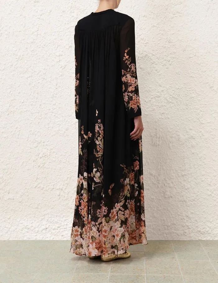 Women Dresses Zimmermann Natura Sheath Dress Coral Garden Black