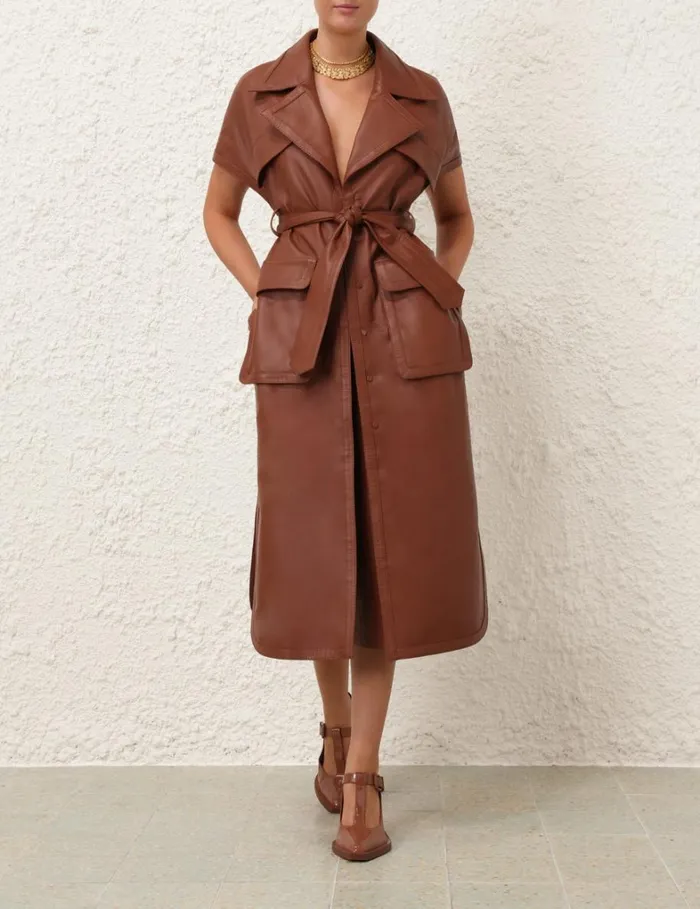 Women Dresses Zimmermann Natura Sleeveless Dress Toffee