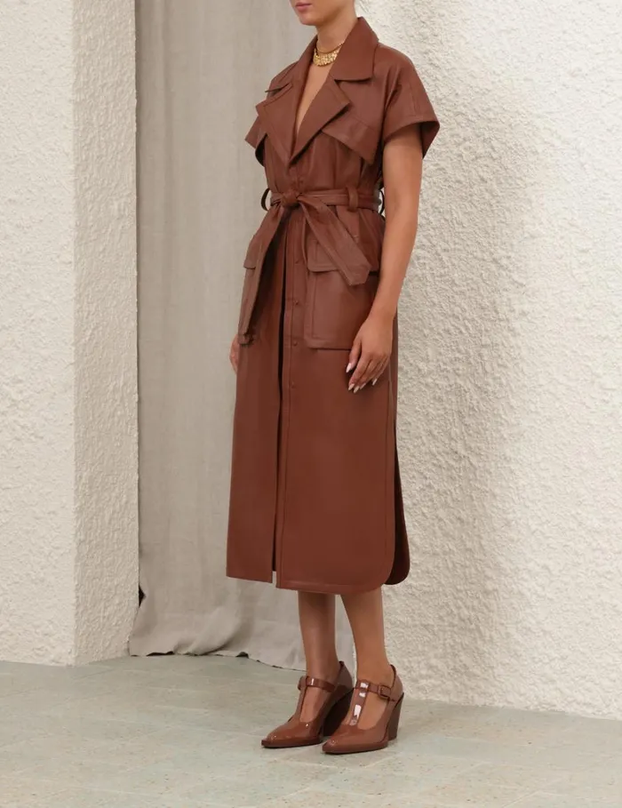 Women Dresses Zimmermann Natura Sleeveless Dress Toffee