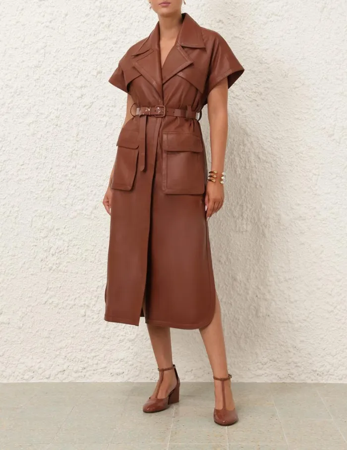 Women Dresses Zimmermann Natura Sleeveless Dress Toffee