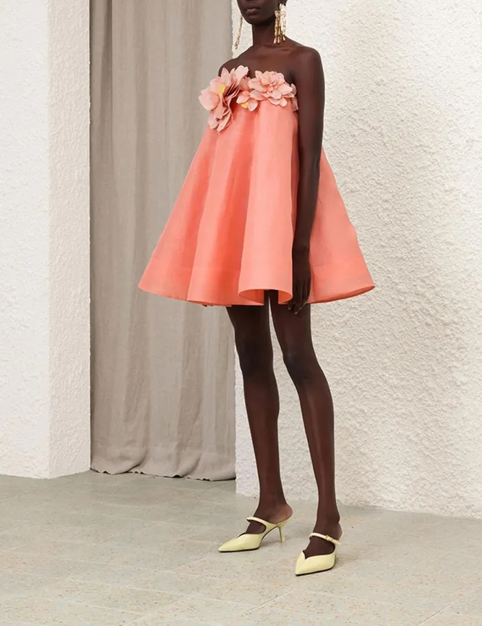 Women Dresses Zimmermann Natura Strapless Mini Coral