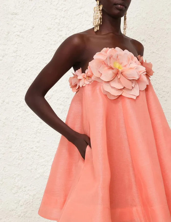 Women Dresses Zimmermann Natura Strapless Mini Coral