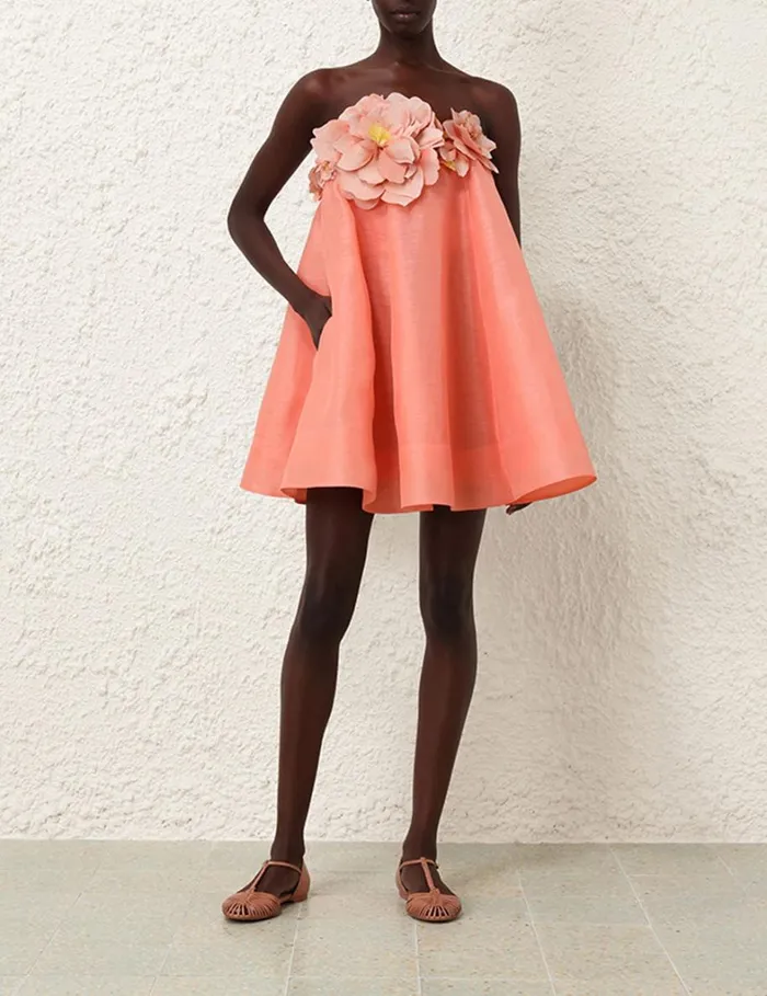 Women Dresses Zimmermann Natura Strapless Mini Coral