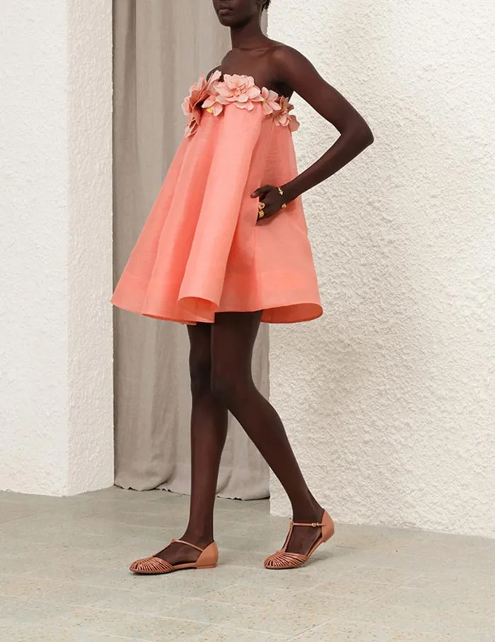 Women Dresses Zimmermann Natura Strapless Mini Coral